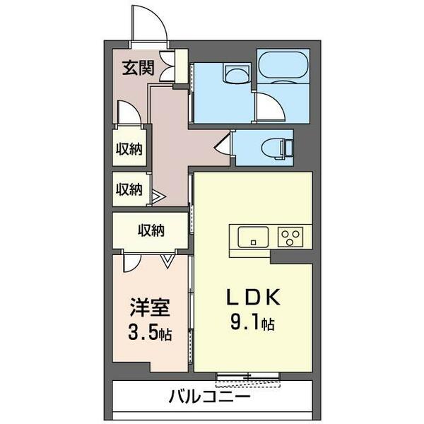 Ｌａ　ｖｉｅ　ｒｉｃｈｅ　南町 00302｜群馬県前橋市南町３丁目(賃貸マンション1LDK・3階・40.25㎡)の写真 その2