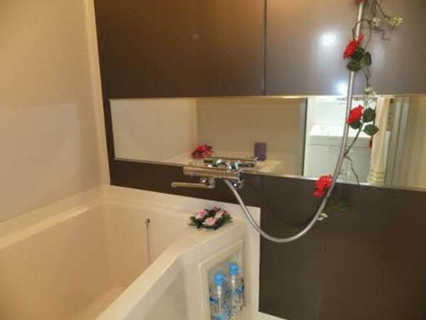 その他画像：浴室のカランをサーモスタット付に交換し、鏡を取付けました☆