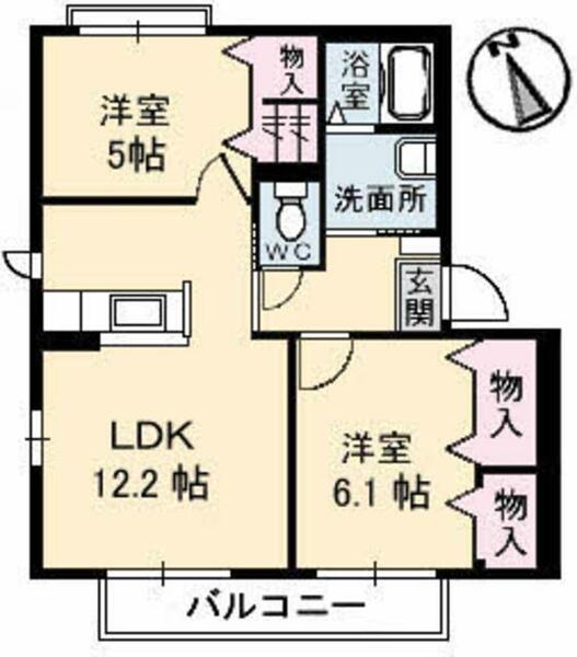 ダンデライオン　Ｂ棟 B0105｜島根県出雲市荻杼町(賃貸アパート2LDK・1階・54.07㎡)の写真 その2