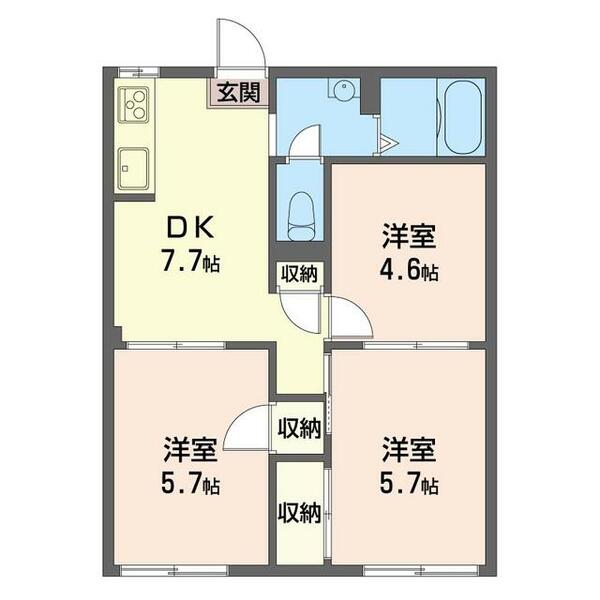 コ－ポクレスト 00101｜神奈川県相模原市中央区上溝(賃貸アパート3DK・1階・48.00㎡)の写真 その2