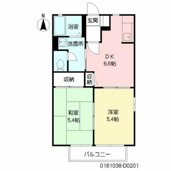 メゾン・ド・ルシオン　　　Ｄ棟 D0201｜宮崎県日向市鶴町２丁目(賃貸アパート2DK・2階・40.46㎡)の写真 その2