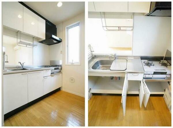 画像9:【キッチン】吊り戸棚・食洗機水栓・食洗機置き場のついたキッチンです！！※ガスコンロはサービス品です。