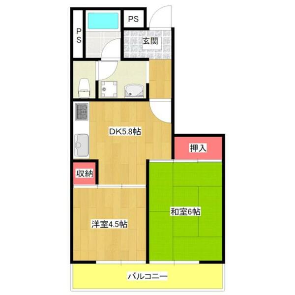 グランドヴィラ三先 510｜大阪府大阪市港区三先１丁目(賃貸マンション2LDK・5階・40.50㎡)の写真 その2