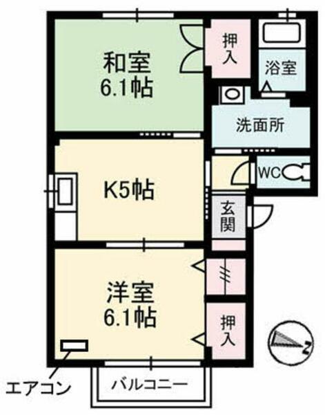 ラ・フルール A0201｜鳥取県鳥取市秋里(賃貸アパート2K・2階・42.20㎡)の写真 その2