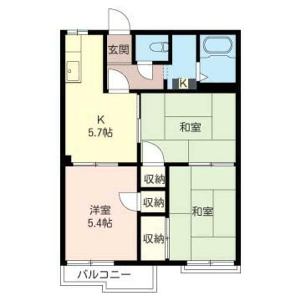 セントラルハイツ 00203｜千葉県習志野市谷津２丁目(賃貸アパート3K・2階・48.00㎡)の写真 その2