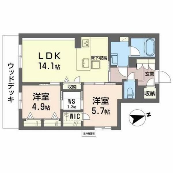 シャーメゾン　プレミアスⅡ 0103｜大阪府門真市元町(賃貸マンション2SLDK・1階・63.20㎡)の写真 その2