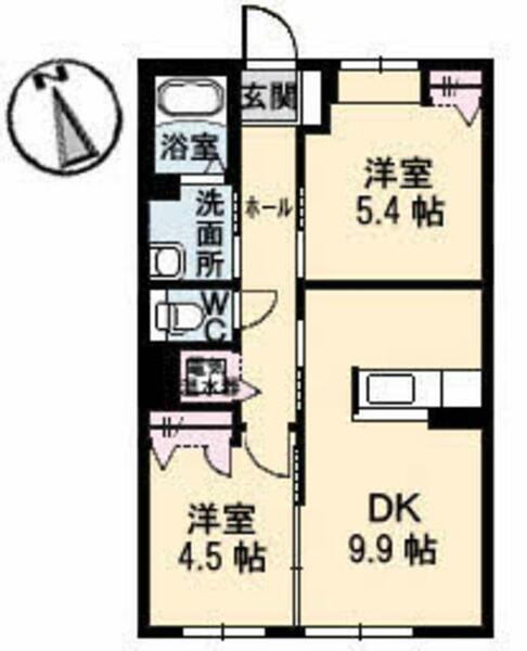 パークハイム高須Ⅱ 105｜広島県尾道市高須町(賃貸アパート2DK・1階・50.05㎡)の写真 その2