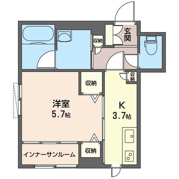 昭和町ソフィア 00202｜群馬県前橋市昭和町２丁目(賃貸アパート1K・2階・31.98㎡)の写真 その2