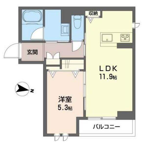 マーキュリー　コート 103｜福島県いわき市平字一町目(賃貸マンション1LDK・1階・43.62㎡)の写真 その2