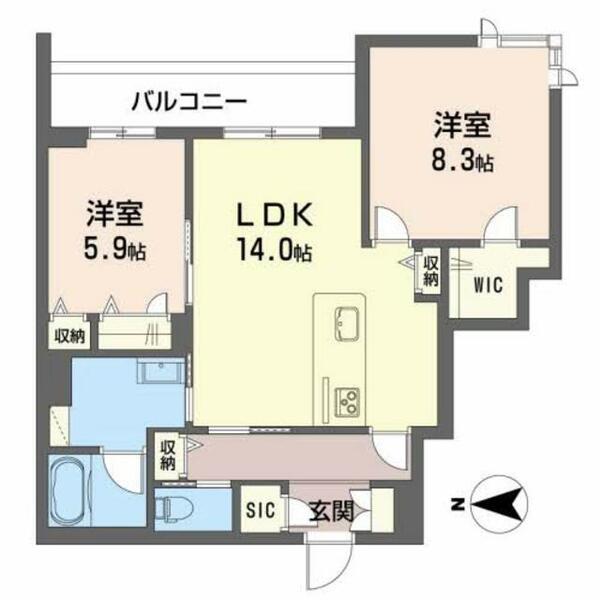 シャーメゾン　ルクール 0303｜奈良県橿原市新賀町(賃貸マンション2LDK・3階・68.78㎡)の写真 その2