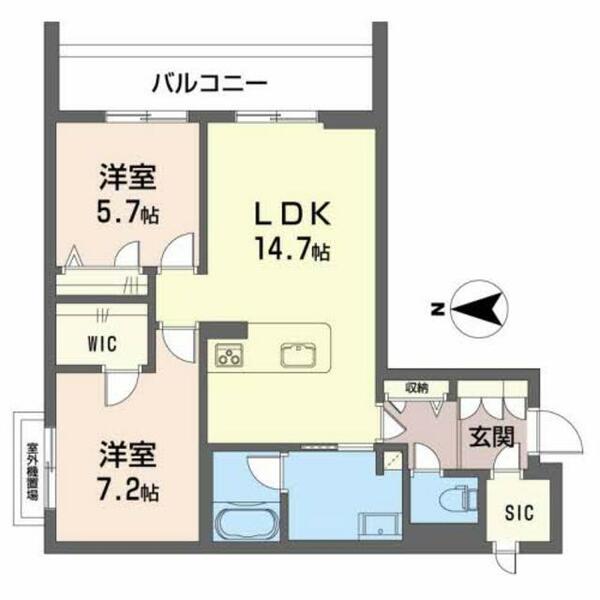 シャーメゾン　ルクール 0405｜奈良県橿原市新賀町(賃貸マンション2LDK・4階・67.75㎡)の写真 その2