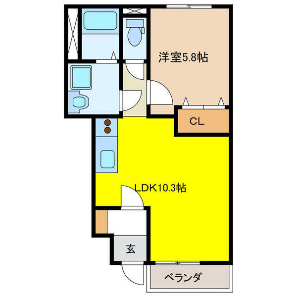 ＳｔａｒＴｅｒｒａｃｅ　四季 102｜岐阜県大垣市直江町(賃貸アパート1LDK・1階・40.39㎡)の写真 その2