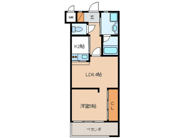 岐阜県岐阜市古市場(賃貸マンション1LDK・4階・35.41㎡)の写真 その2