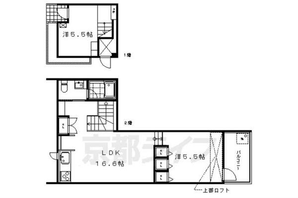 Ｎｉｊｙｏ　ＮＡＧＡＹＡ A｜京都府京都市中京区黒門通姉小路上る大文字町(賃貸マンション2LDK・1階・50.68㎡)の写真 その2