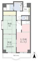 ホワイトシャトー小林 2A ｜ 兵庫県姫路市船丘町（賃貸マンション2LDK・2階・54.40㎡） その2