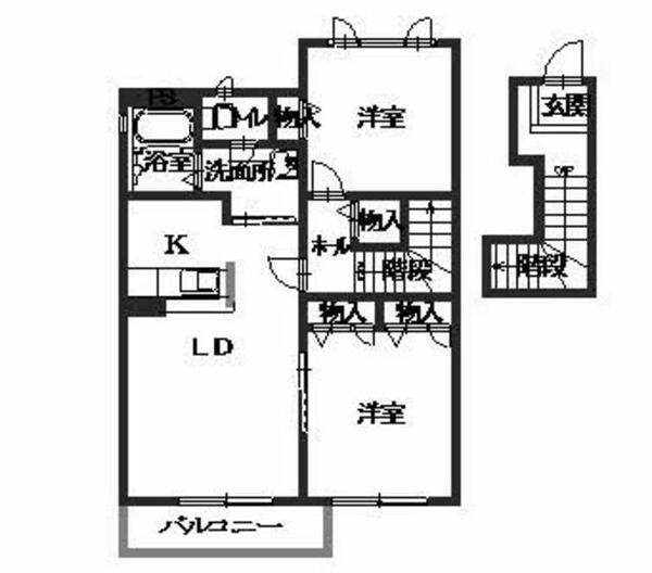 アンジェロＣ C202｜奈良県香芝市狐井(賃貸アパート2LDK・2階・61.60㎡)の写真 その2