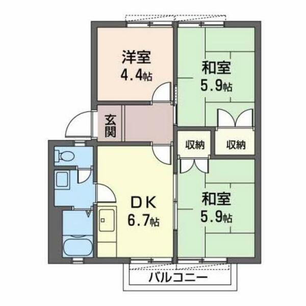 ディアス一本松 0206｜和歌山県御坊市藤田町吉田(賃貸アパート3DK・2階・50.90㎡)の写真 その2