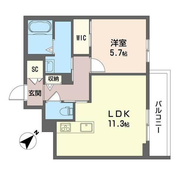 エクラシエ 00203｜神奈川県相模原市南区上鶴間本町５丁目(賃貸マンション1LDK・2階・45.81㎡)の写真 その2