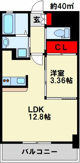 ＧＡＬＡ　ＰＬＡＴＩＮＵＭ　ＣＯＵＲＴ 203｜福岡県北九州市小倉北区白銀１丁目(賃貸マンション1LDK・2階・40.00㎡)の写真 その2