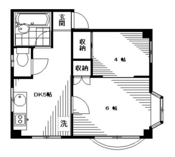 サンハイム｜東京都世田谷区池尻３丁目(賃貸マンション2DK・2階・33.00㎡)の写真 その2