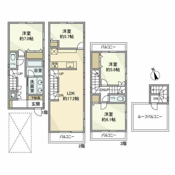 祖師谷戸建｜東京都世田谷区祖師谷４丁目(賃貸一戸建4LDK・--・104.46㎡)の写真 その2