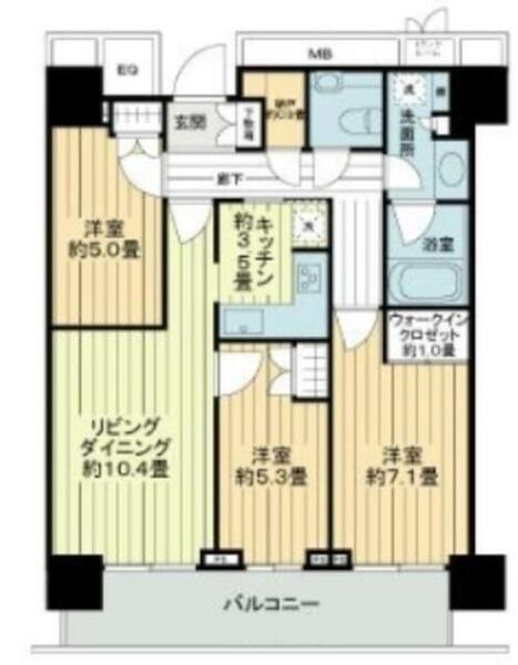 ザ・パークハウス晴海タワーズ　クロノレジデンス｜東京都中央区晴海２丁目(賃貸マンション3SLDK・21階・73.80㎡)の写真 その2