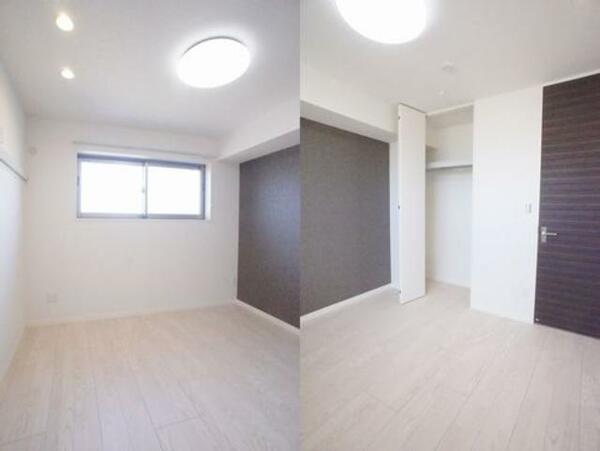画像10:○北東洋室○　こちらのお部屋もＬＥＤ照明付き。天井までの高さを活かした収納は収納力◎♪
