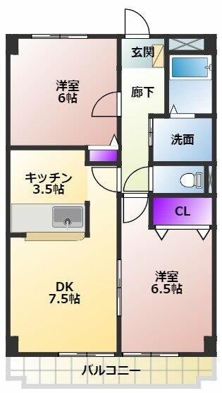 グリーンステージ 202｜愛知県みよし市三好町折坂(賃貸マンション2LDK・2階・54.52㎡)の写真 その2