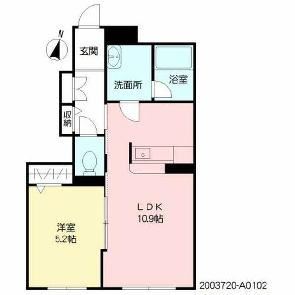 シャーメゾン南丘 A0102｜福岡県北九州市小倉北区南丘１丁目(賃貸アパート1LDK・1階・40.22㎡)の写真 その2