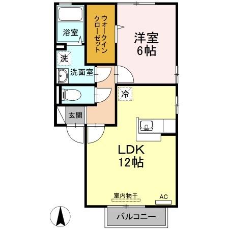 トアエーユ　Ａ棟 205｜徳島県板野郡藍住町東中富字東傍示(賃貸アパート1LDK・2階・45.42㎡)の写真 その2