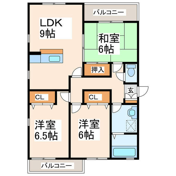 熊本県熊本市中央区国府３丁目(賃貸アパート3DK・2階・72.80㎡)の写真 その2