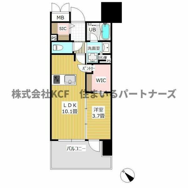 ラコント西鉄久留米 6F｜福岡県久留米市天神町(賃貸マンション1LDK・6階・36.98㎡)の写真 その2