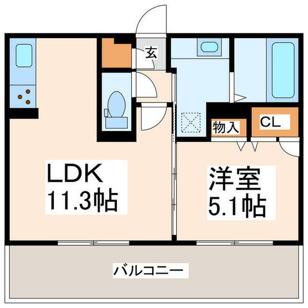 熊本県宇城市松橋町松橋(賃貸アパート1LDK・1階・40.05㎡)の写真 その2