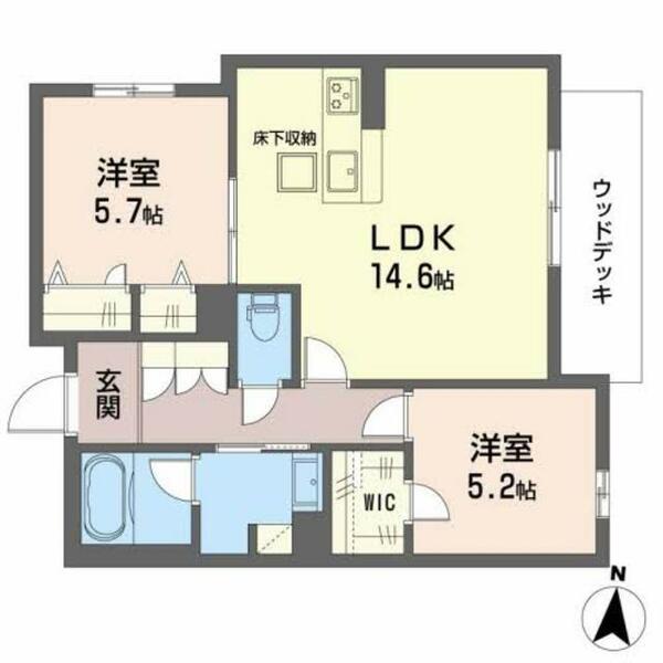 ＮＴ　Ｍａｉｓｏｎ　Ⅲ 0101｜大阪府堺市北区新金岡町５丁(賃貸マンション2LDK・1階・62.06㎡)の写真 その2