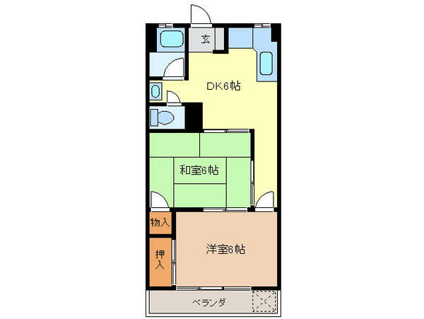 岐阜県岐阜市正木(賃貸マンション2DK・3階・40.50㎡)の写真 その2