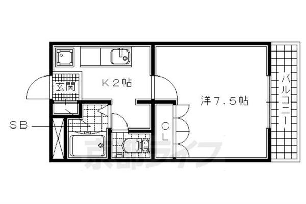 ベル・グラース 105｜京都府木津川市木津清水(賃貸マンション1K・1階・24.75㎡)の写真 その2