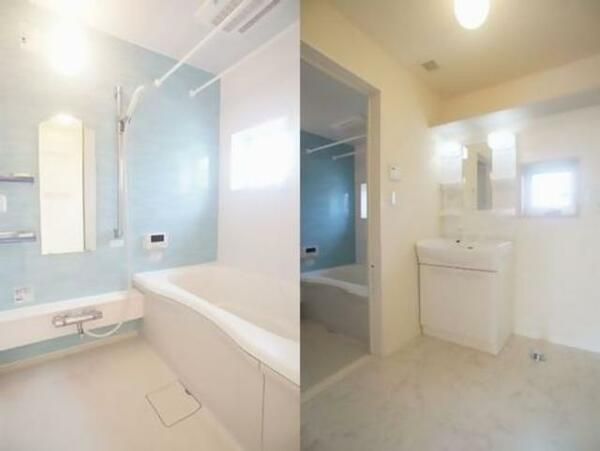 画像10:左：バスルーム、右：洗面所