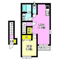 エヴァージュＢ 202 ｜ 群馬県前橋市六供町５丁目（賃貸アパート1LDK・2階・45.61㎡） その2