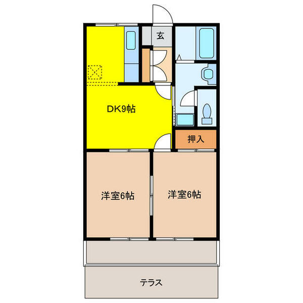 ＭＦ辻ヶ鼻 102｜岐阜県不破郡垂井町表佐(賃貸アパート2DK・1階・44.88㎡)の写真 その2