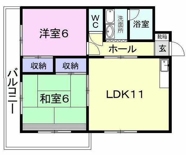 ハイトピア富士 310｜静岡県富士市蓼原(賃貸マンション2LDK・3階・58.39㎡)の写真 その2