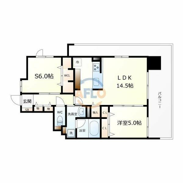 ラ　フェリーチェ難波｜大阪府大阪市中央区高津２丁目(賃貸マンション2LDK・4階・62.03㎡)の写真 その2