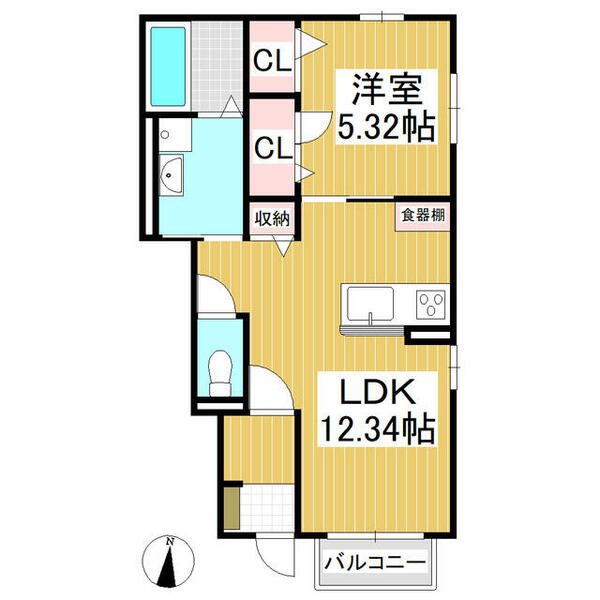 Ｇｒａｎｄｅｕｒ　Ｍ｜長野県東御市本海野(賃貸アパート1LDK・1階・41.97㎡)の写真 その2