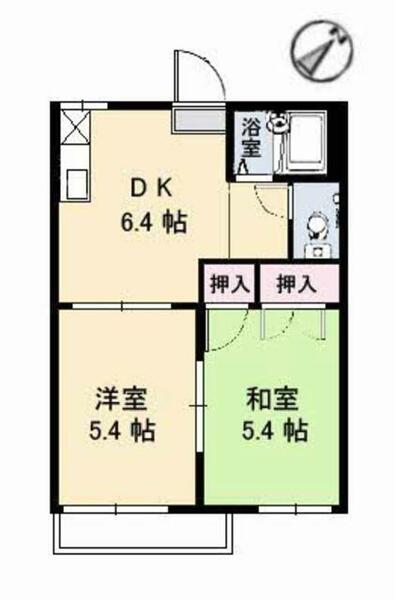 スーパーアスリート２１ A0107｜鳥取県鳥取市緑ケ丘２丁目(賃貸アパート2DK・1階・35.40㎡)の写真 その2