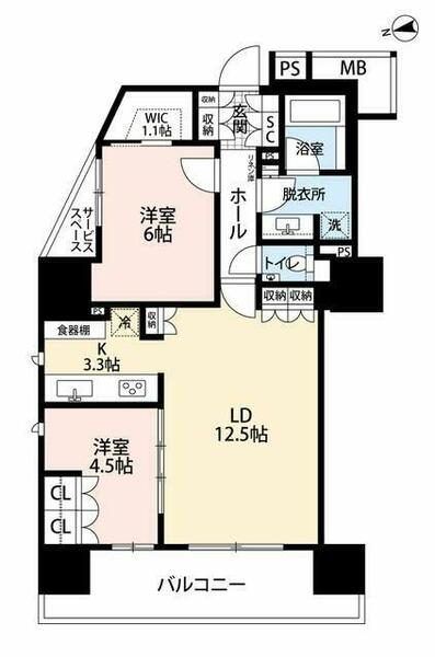 アルビン六本木レジデンス｜東京都港区六本木５丁目(賃貸マンション2LDK・6階・64.05㎡)の写真 その2