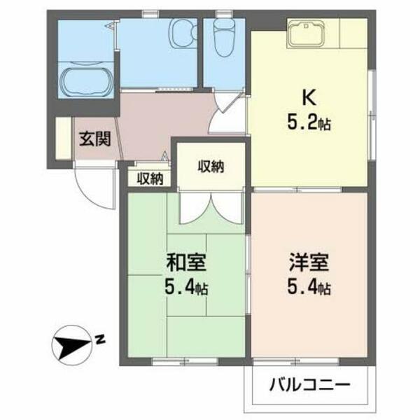 サンパセオマーサ 102｜福島県会津若松市材木町１丁目(賃貸アパート2K・1階・39.50㎡)の写真 その2