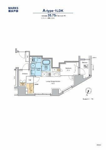 ＭＡＲＫＳ横浜戸部 801｜神奈川県横浜市西区戸部本町(賃貸マンション1LDK・8階・35.75㎡)の写真 その2