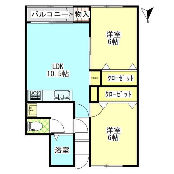 北海道札幌市中央区南二十二条西１５丁目(賃貸マンション2LDK・4階・53.68㎡)の写真 その2
