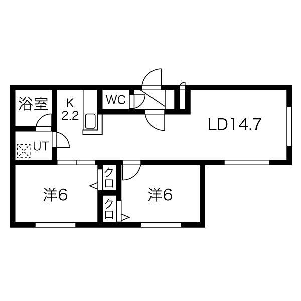 北海道札幌市中央区南二十五条西１２丁目(賃貸マンション2LDK・1階・59.04㎡)の写真 その2