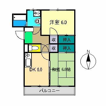 ウィンディングハウス 106｜高知県高知市六泉寺町(賃貸マンション2DK・1階・46.51㎡)の写真 その2
