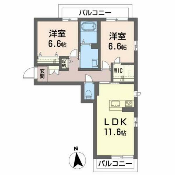 シュエットメゾン弐番館 C304｜福島県福島市北沢又字中日行壇(賃貸マンション2LDK・3階・62.36㎡)の写真 その2